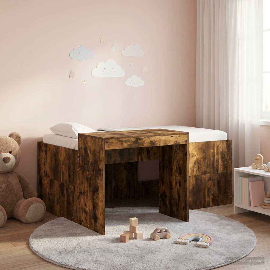 Cama alta para niños con escritorio Blanco 75 x 190 cm