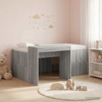 Cama alta para niños con escritorio Blanco 75 x 190 cm