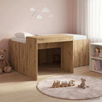 Cama alta para niños con escritorio Blanco 75 x 190 cm