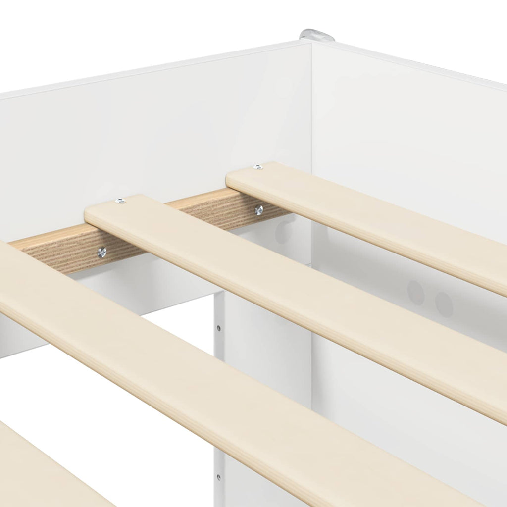 Cama alta para niños con escritorio Blanco 75 x 190 cm