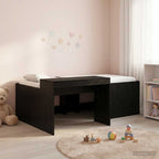 Cama alta para niños con escritorio Blanco 75 x 190 cm
