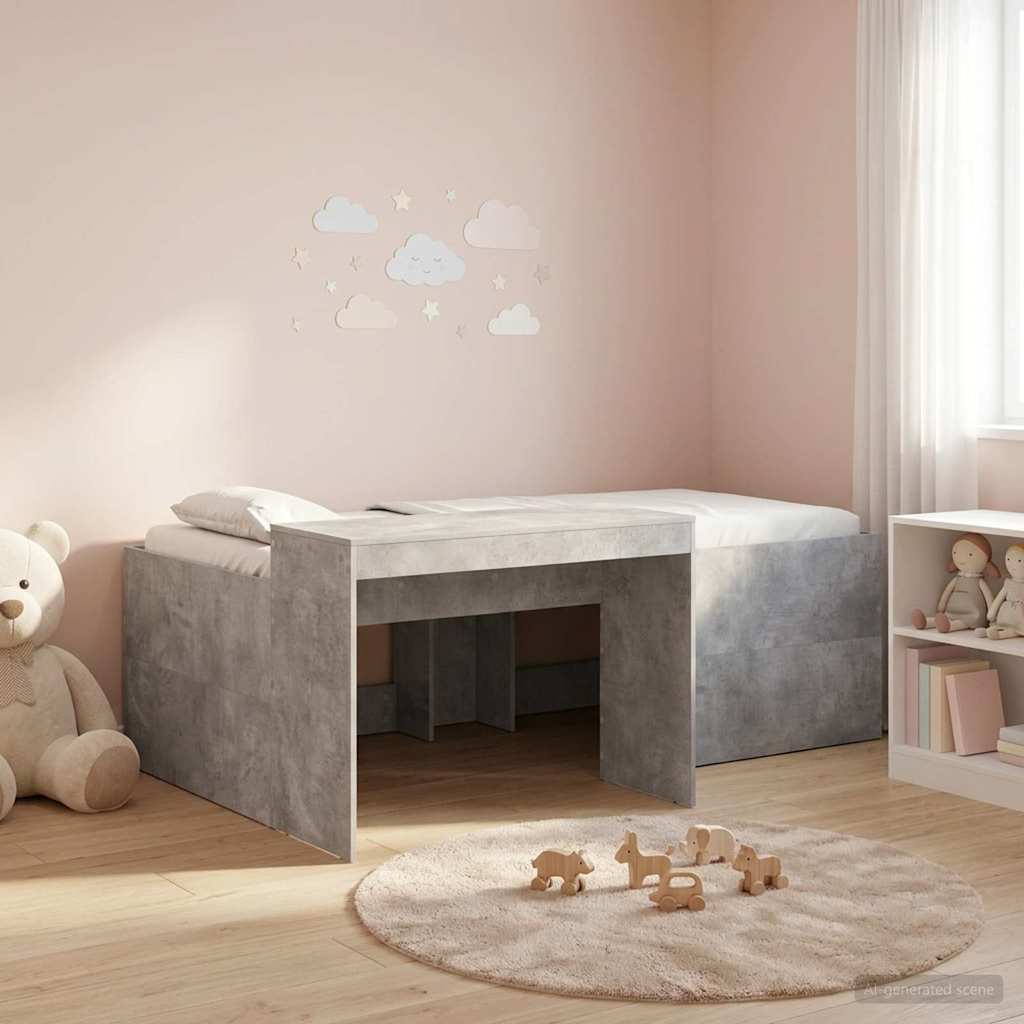 Cama alta para niños con escritorio Blanco 75 x 190 cm