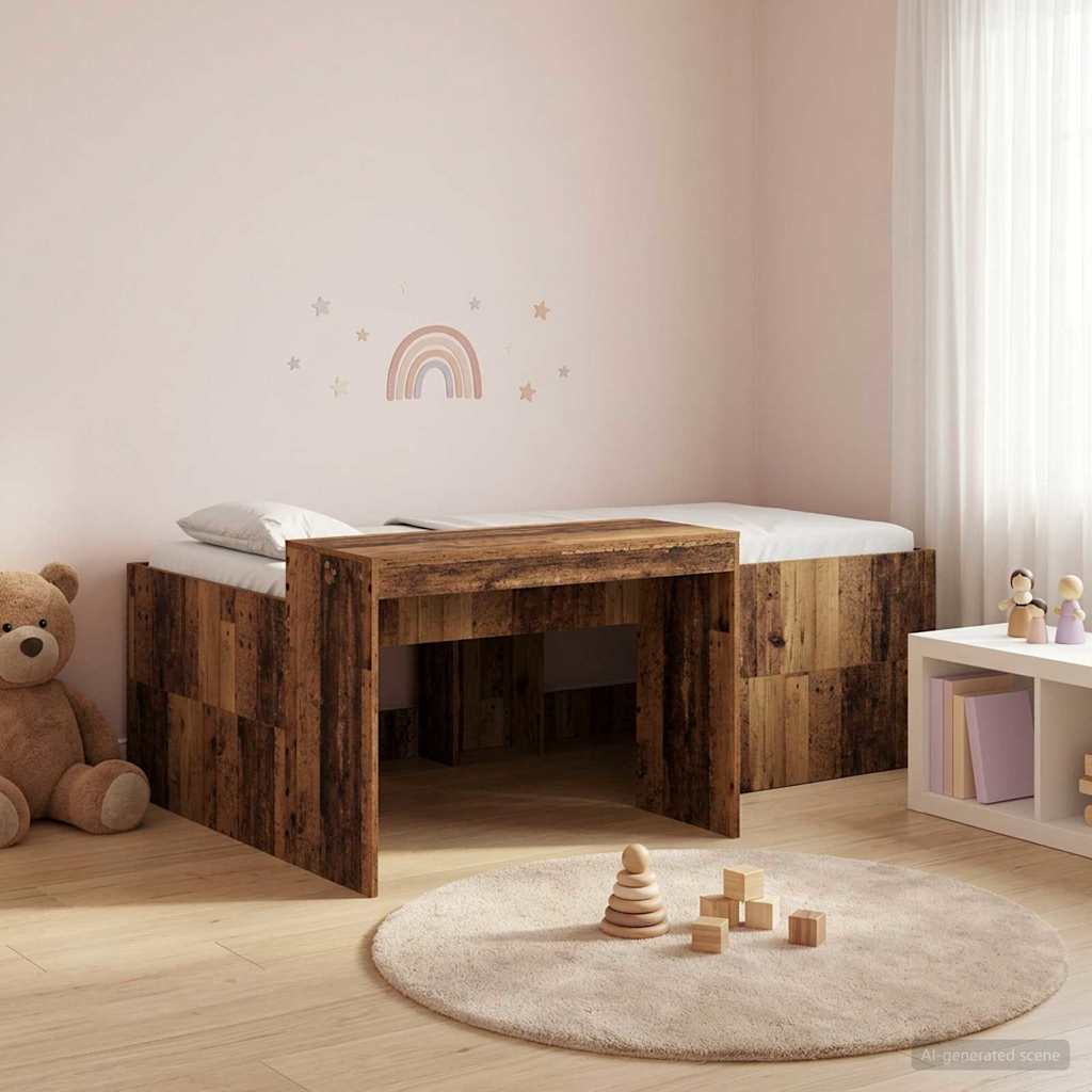 Cama alta para niños con escritorio Blanco 75 x 190 cm