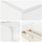 Marco de cama loft con armario con almacenamiento 3 pcs Blanco