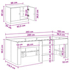 Estructura de Cama en Altura con Armario 3 pcs Blanco