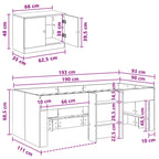 Marco de cama loft con armario con almacenamiento 3 pcs Blanco