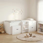 Marco de cama loft con armario con almacenamiento 3 pcs Blanco