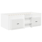 Marco de cama loft con armario con almacenamiento 3 pcs Blanco
