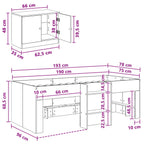 Marco de cama loft con armario con almacenamiento 3 pcs Blanco