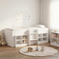 Loft bed frame with wardrobe with 3-piece shelf White