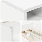 Marco de cama loft con armario con estante 3 pcs Blanco