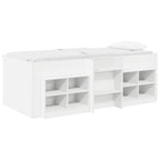 Marco de cama loft con armario con estante 3 pcs Blanco