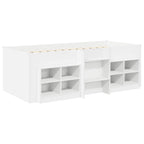 Marco de cama loft con armario con estante 3 pcs Blanco
