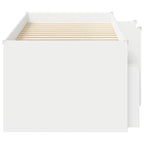 Marco de cama loft con armario con estante 3 pcs Blanco