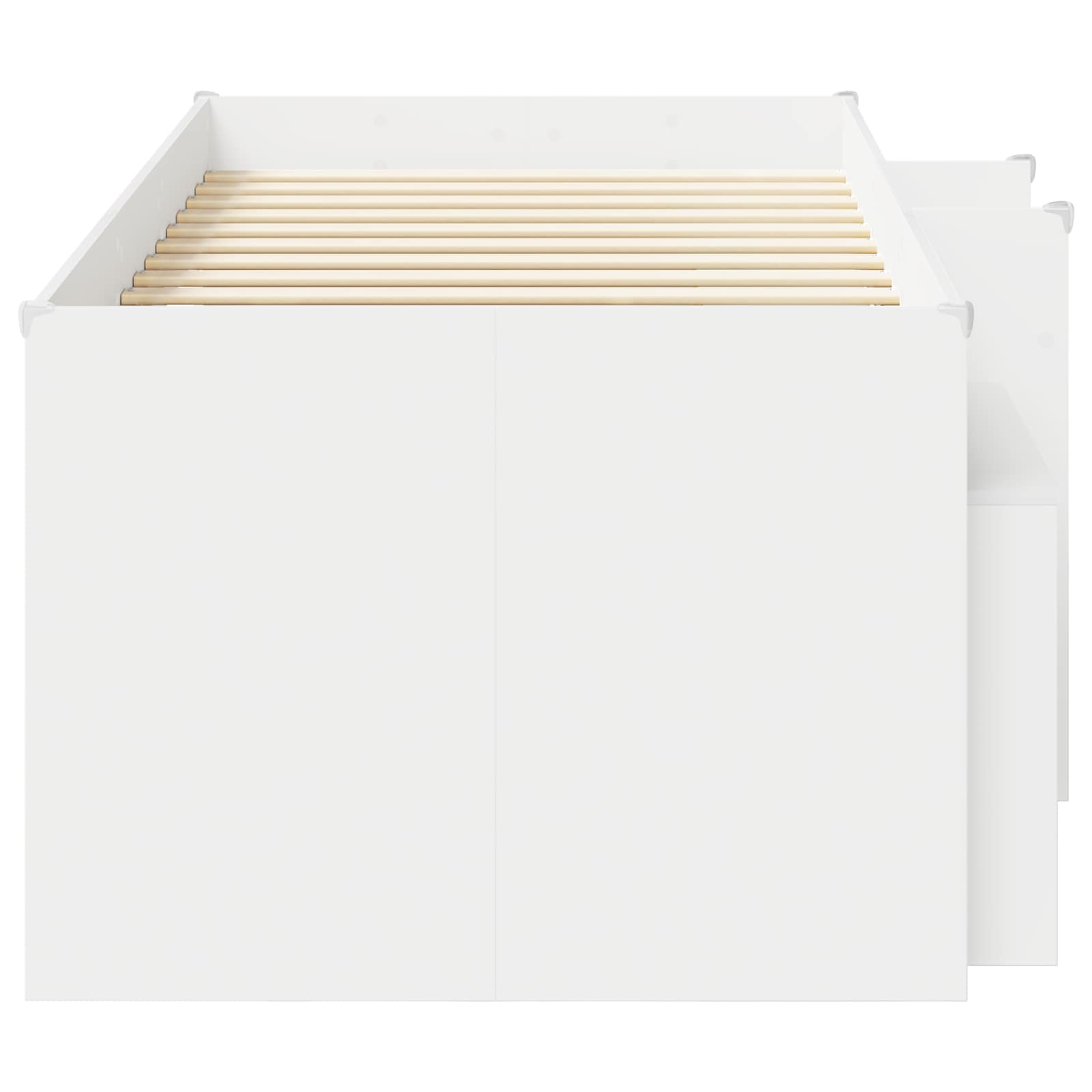 Marco de cama loft con armario con estante 3 pcs Blanco