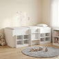 Loft bed frame with wardrobe with 3-piece shelf White