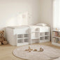 Marco de cama loft con armario con estante 3 pcs Blanco