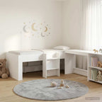 Cama alta para niños con escritorio Blanco 80 x 200 cm