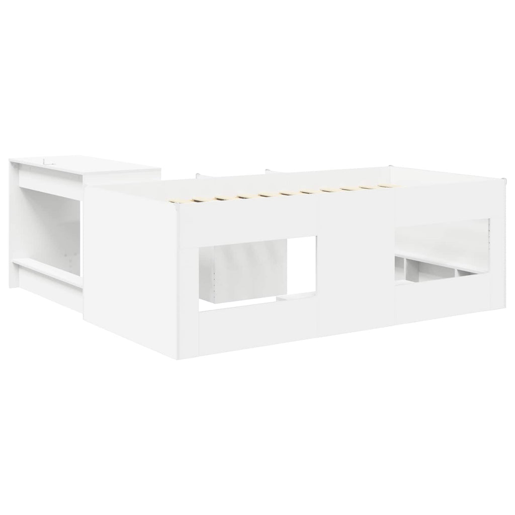 Cama alta para niños con escritorio Blanco 80 x 200 cm