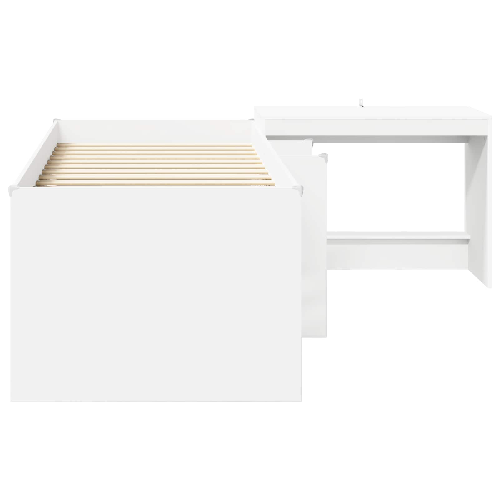 Cama alta para niños con escritorio Blanco 80 x 200 cm