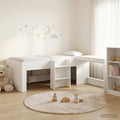 Cama alta para niños con escritorio Blanco 98.5 x 200 cm