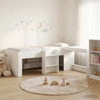 Cama alta para niños con escritorio Blanco 98.5 x 200 cm