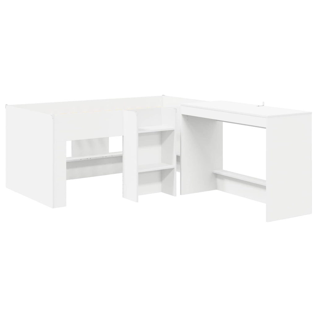 Cama alta para niños con escritorio Blanco 80 x 160 cm