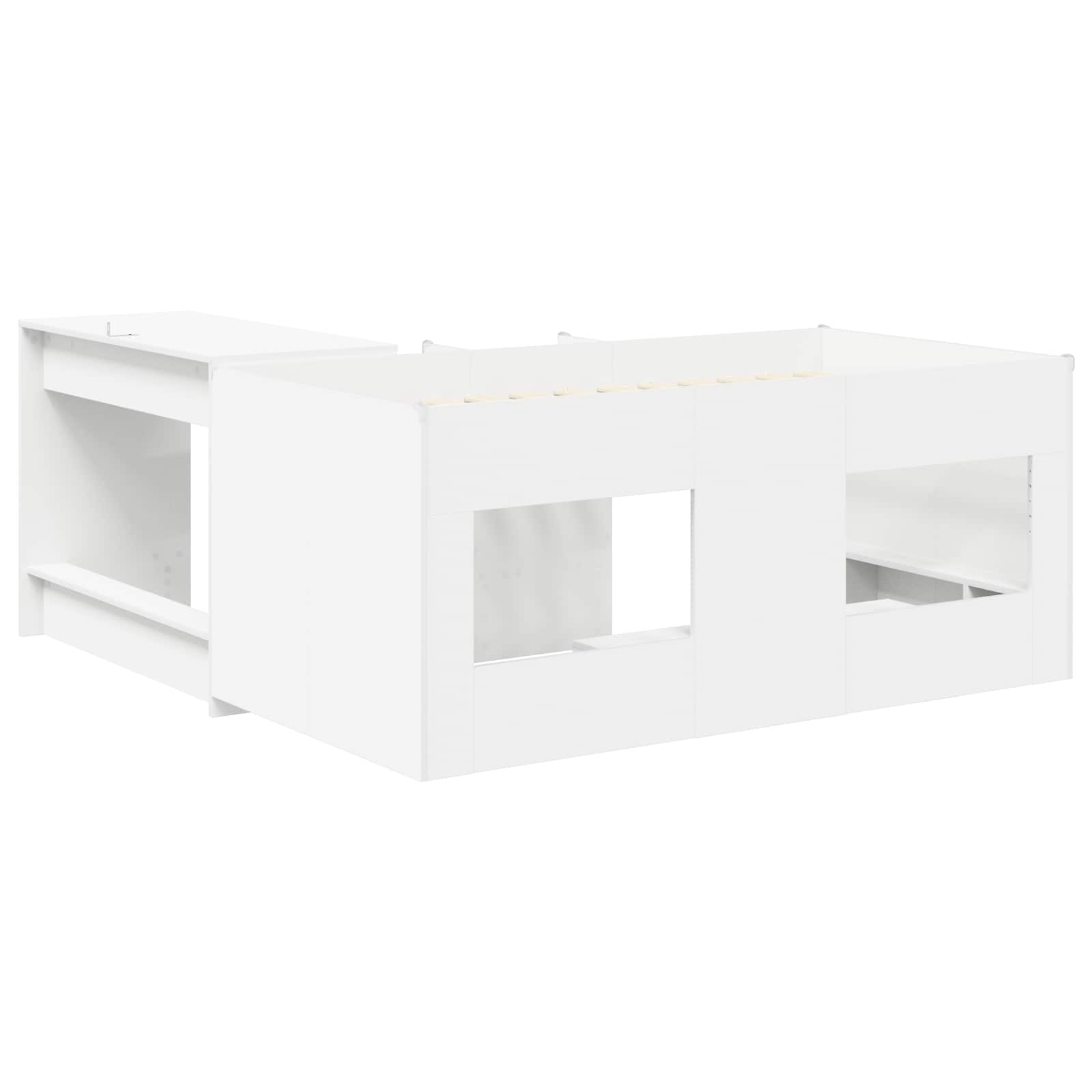 Cama alta para niños con escritorio Blanco 80 x 160 cm