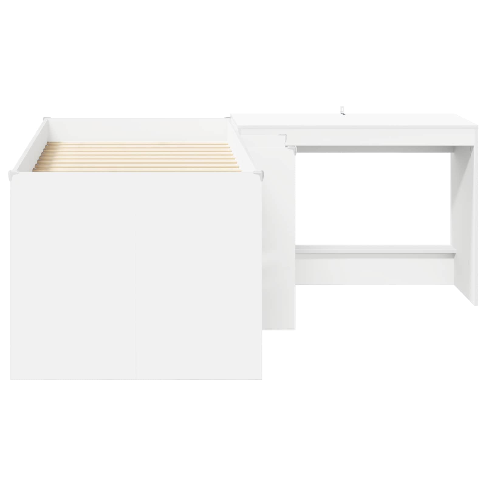 Cama alta para niños con escritorio Blanco 80 x 160 cm