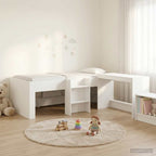 Cama alta para niños con escritorio Blanco 90 x 190 cm