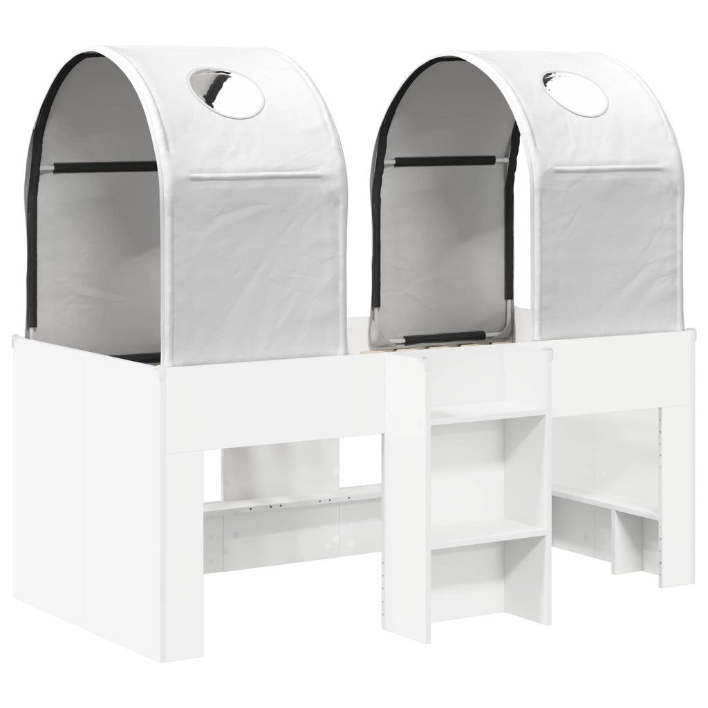 Cama con Túnel 4 pcs Blanco Madera de ingeniería