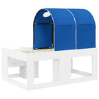 Cama con Túnel 4 pcs Blanco y Azul Madera de ingeniería