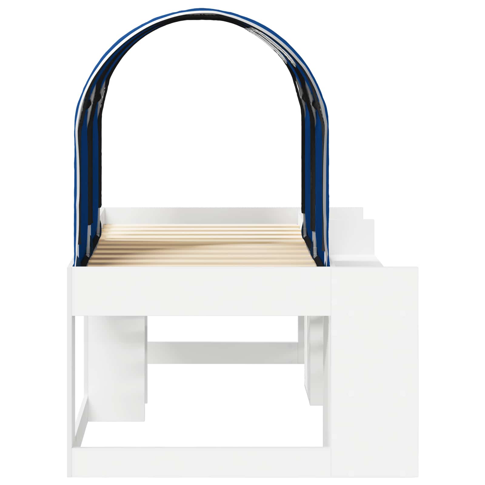 Cama con Túnel 4 pcs Blanco y Azul Madera de ingeniería
