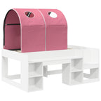 Cama con Túnel 4 pcs Blanco y Rosa Madera de ingeniería