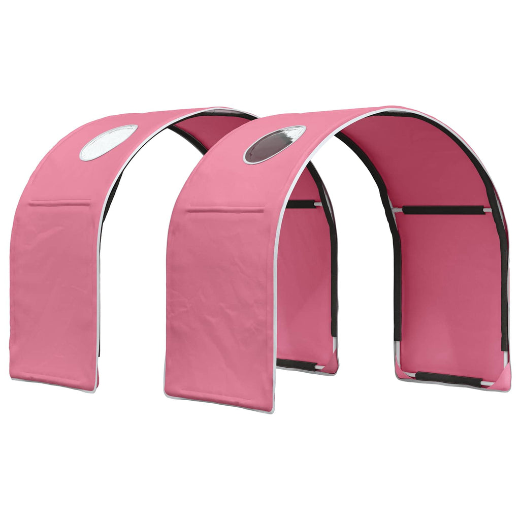 Cama con Túnel 4 pcs Blanco y Rosa Madera de ingeniería
