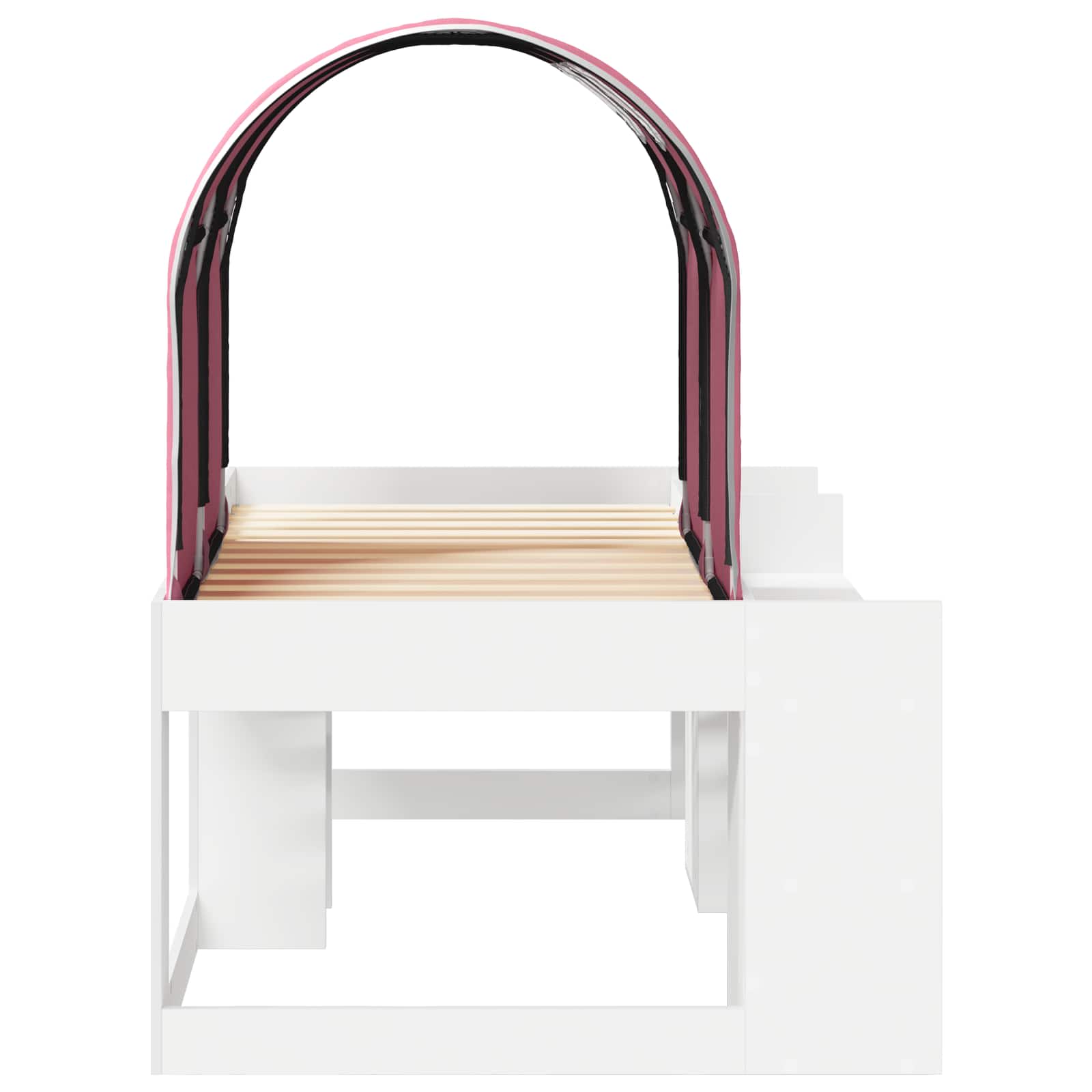 Cama con Túnel 4 pcs Blanco y Rosa Madera de ingeniería