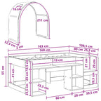 Cama con Túnel 4 pcs Blanco y Rosa Madera de ingeniería