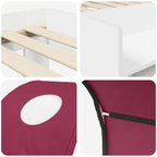 Cama con Túnel 4 pcs Blanco y Rojo Madera de ingeniería