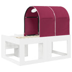 Cama con Túnel 4 pcs Blanco y Rojo Madera de ingeniería