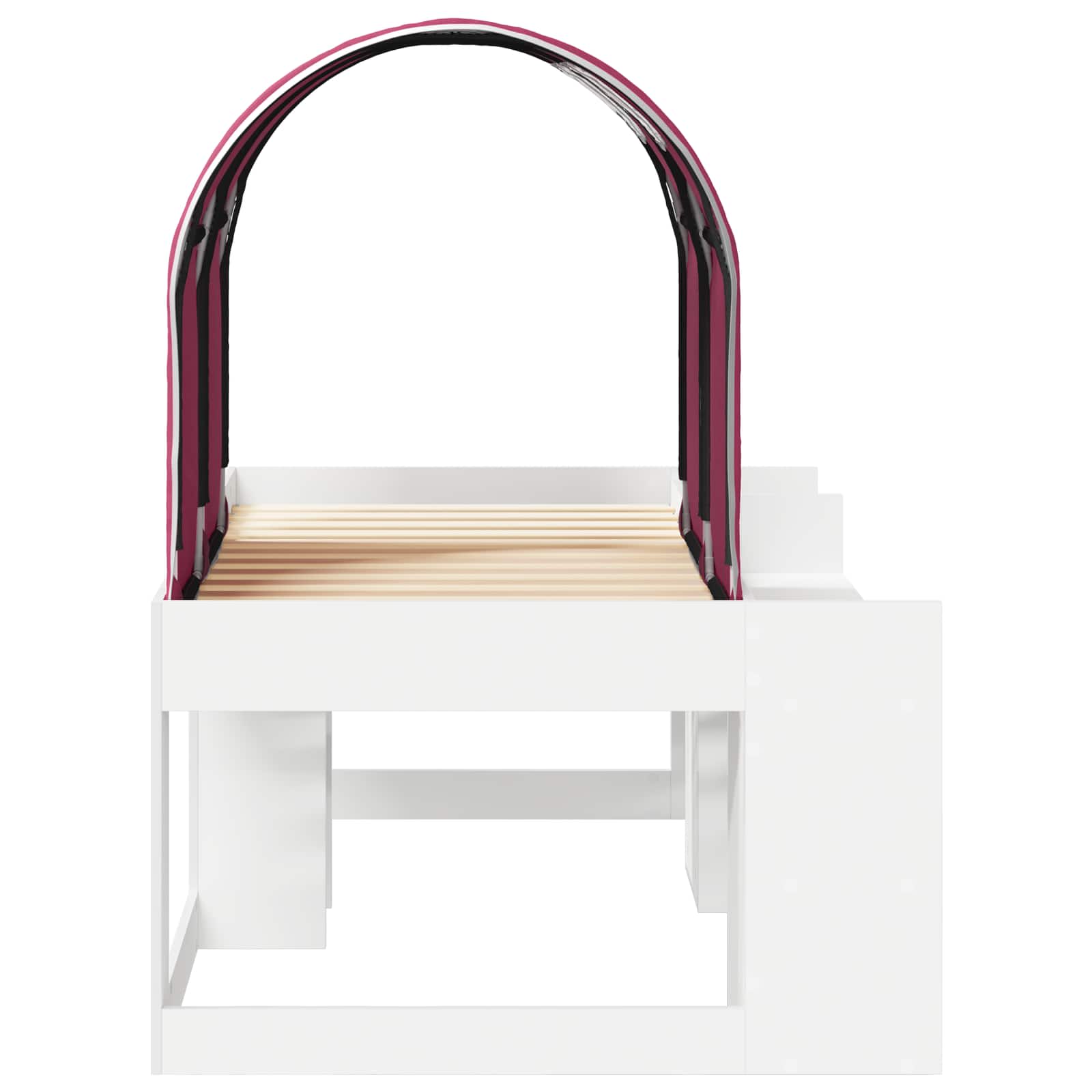 Cama con Túnel 4 pcs Blanco y Rojo Madera de ingeniería