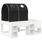 Cama con Túnel 4 pcs Blanco y Negro Madera de ingeniería