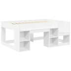 Cama con Túnel 4 pcs Blanco y Negro Madera de ingeniería