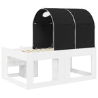 Cama con Túnel 4 pcs Blanco y Negro Madera de ingeniería