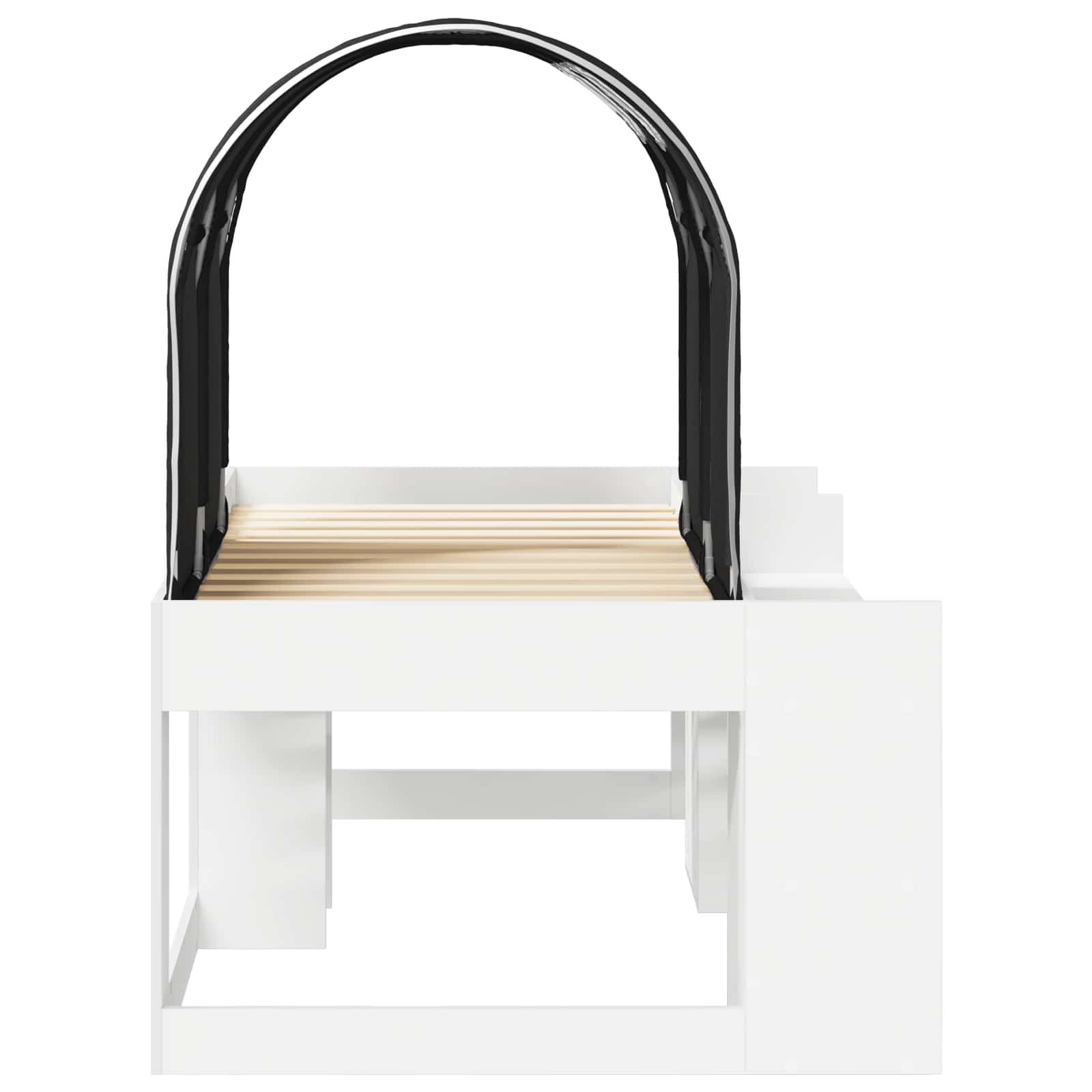 Cama con Túnel 4 pcs Blanco y Negro Madera de ingeniería