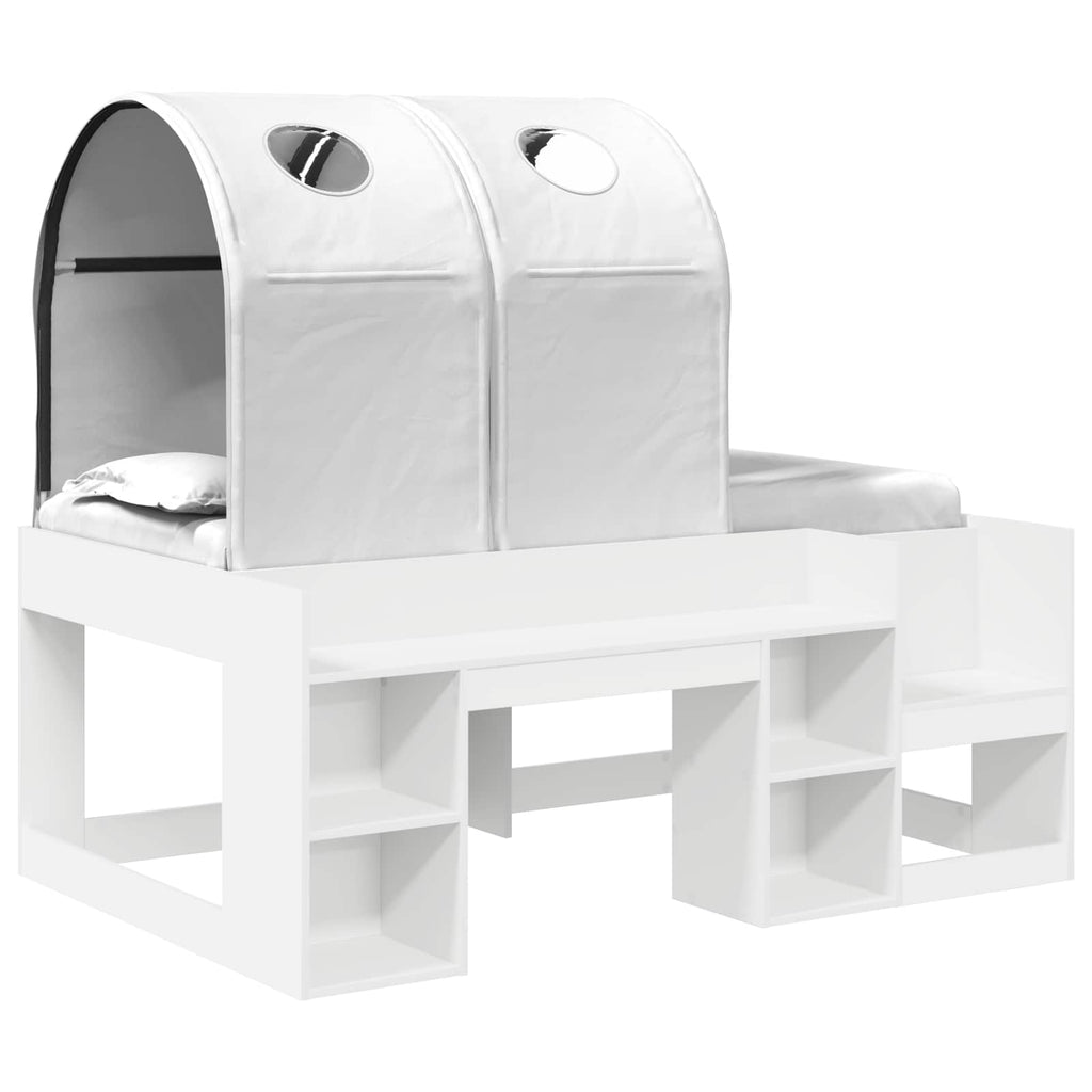 Cama con Túnel 4 pcs Blanco Madera de ingeniería