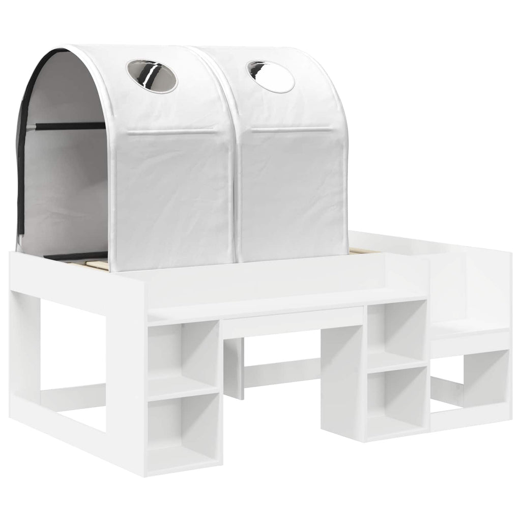 Cama con Túnel 4 pcs Blanco Madera de ingeniería