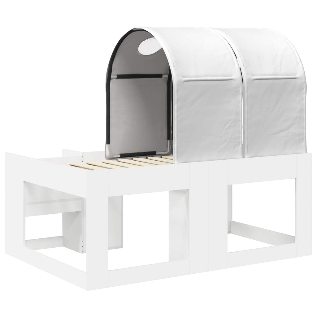 Cama con Túnel 4 pcs Blanco Madera de ingeniería