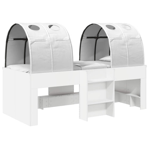 Cama con Túnel 4 pcs Blanco Madera de ingeniería