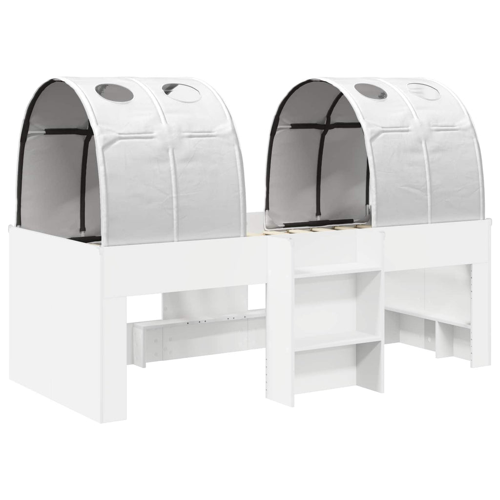 Cama con Túnel 4 pcs Blanco Madera de ingeniería