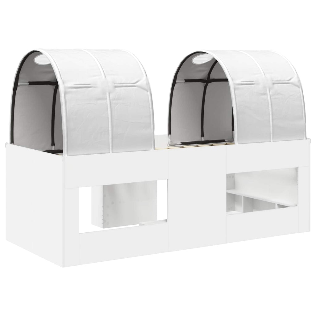 Cama con Túnel 4 pcs Blanco Madera de ingeniería